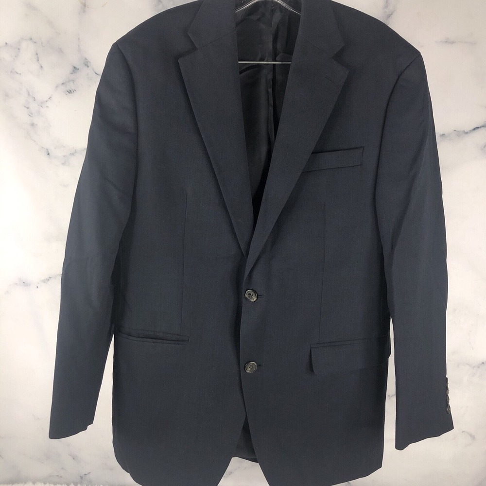 Chaps Mens Sport Coat Blazer Two Button Jacket Blue 38R